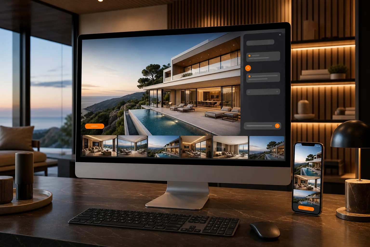 luxury real estate website conversion design with inquiry feature.