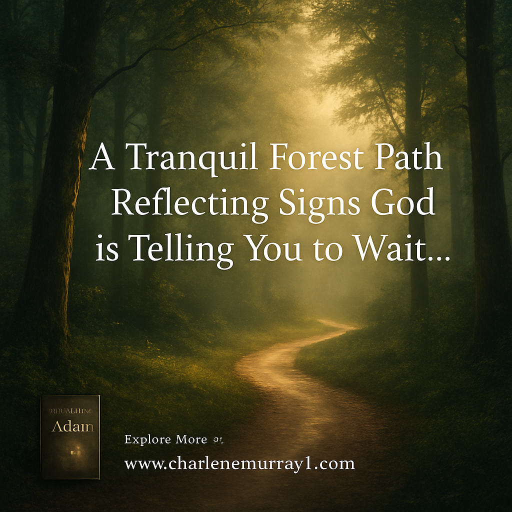 A winding forest path bathed in soft morning light, symbolizing the quiet journey while waiting. Alt: A tranquil forest path reflecting signs god is telling you to wait.