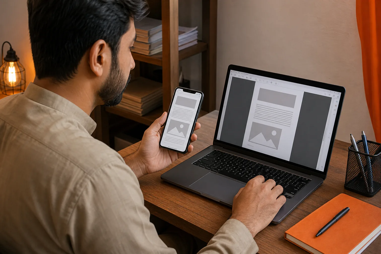 Check PDF text and image quality after compression on a laptop in Pakistan.