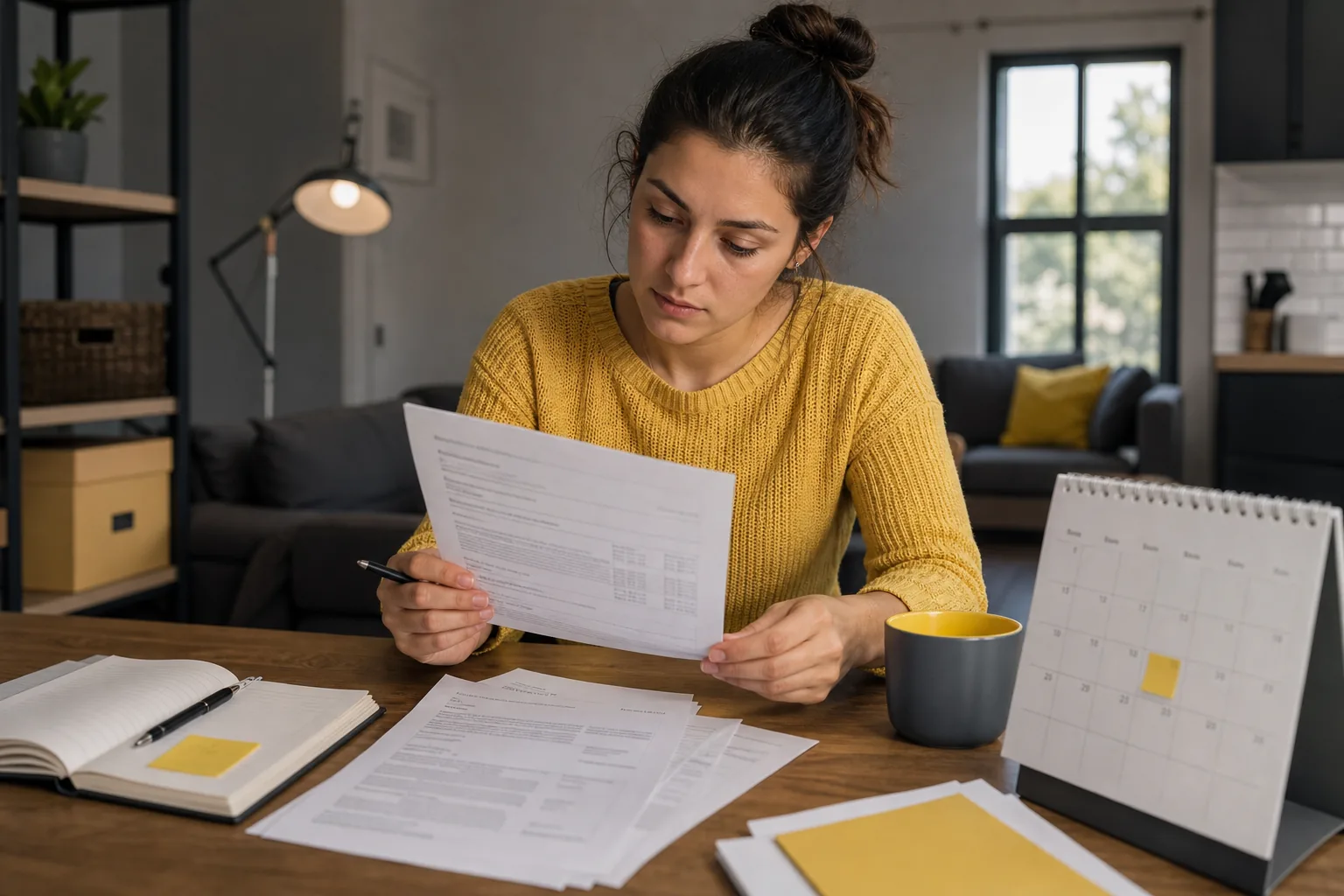 Renter checking a reletting fee against a lease and charge statement.