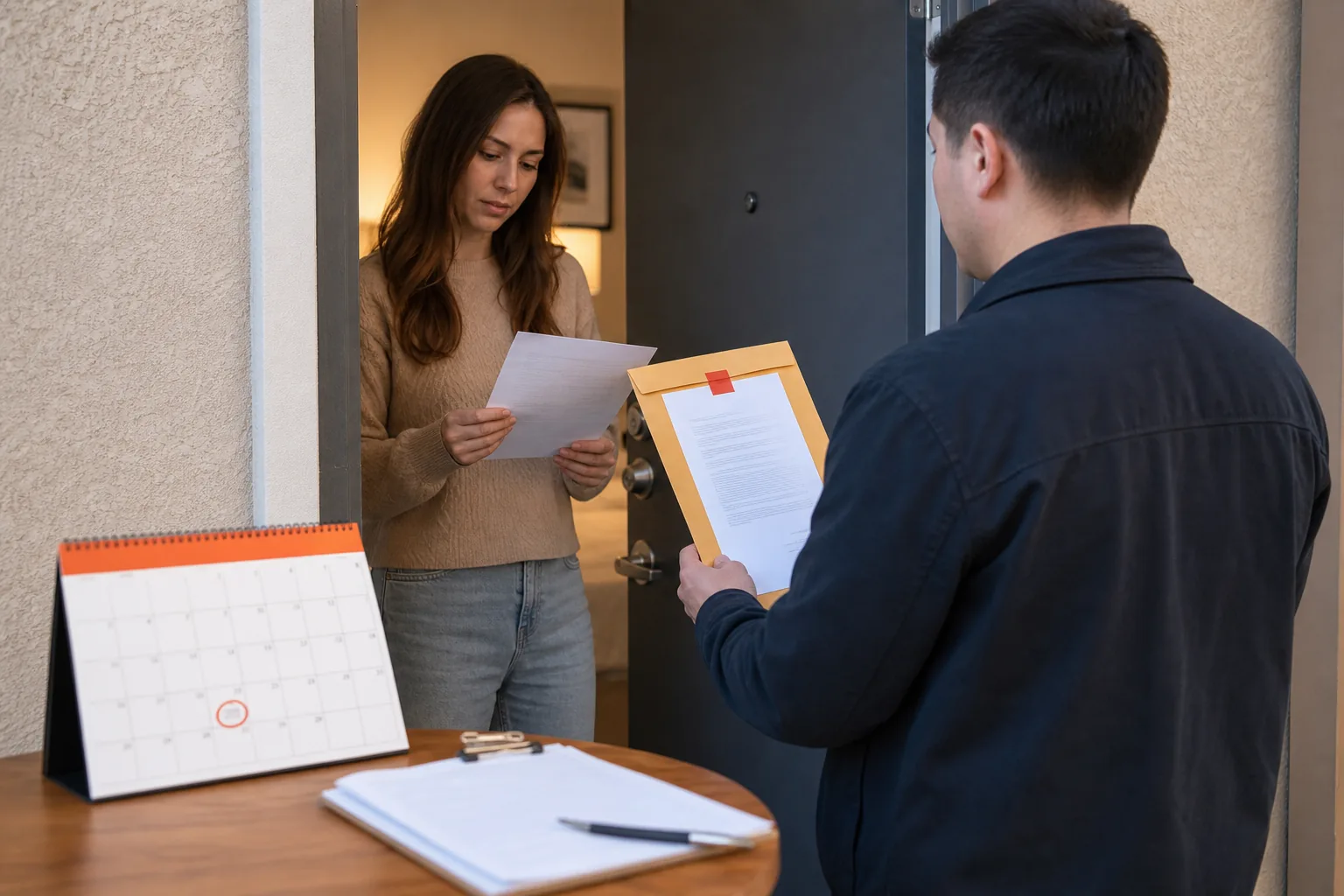rent increase notice delivery and proof of service at an apartment