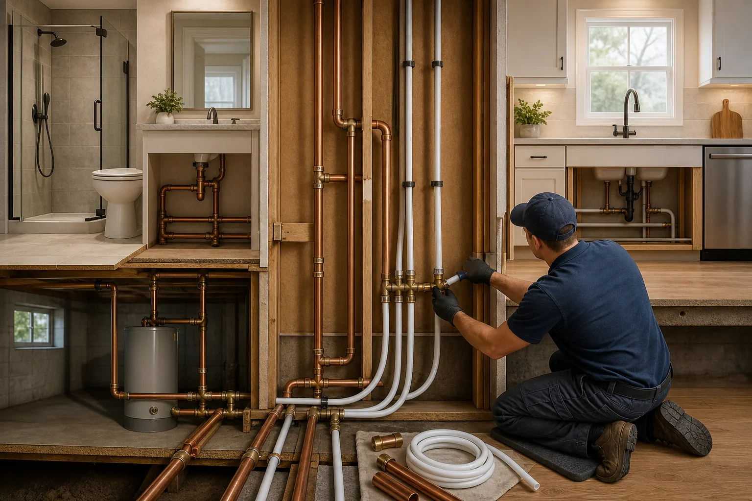 Illustration for Hybrid Repiping (PEX‑A + Copper)
