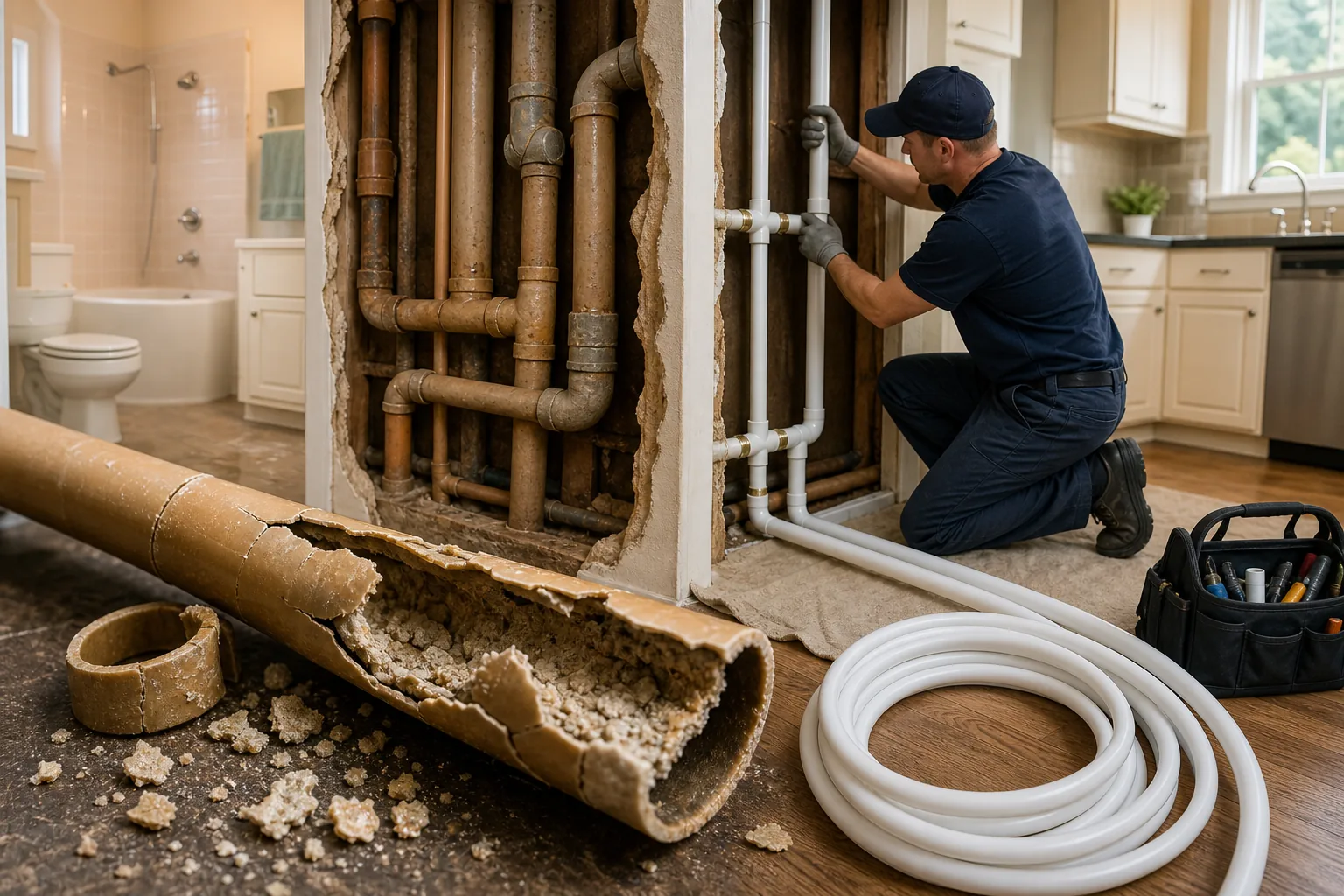 Illustration for Polybutylene Pipe Replacement