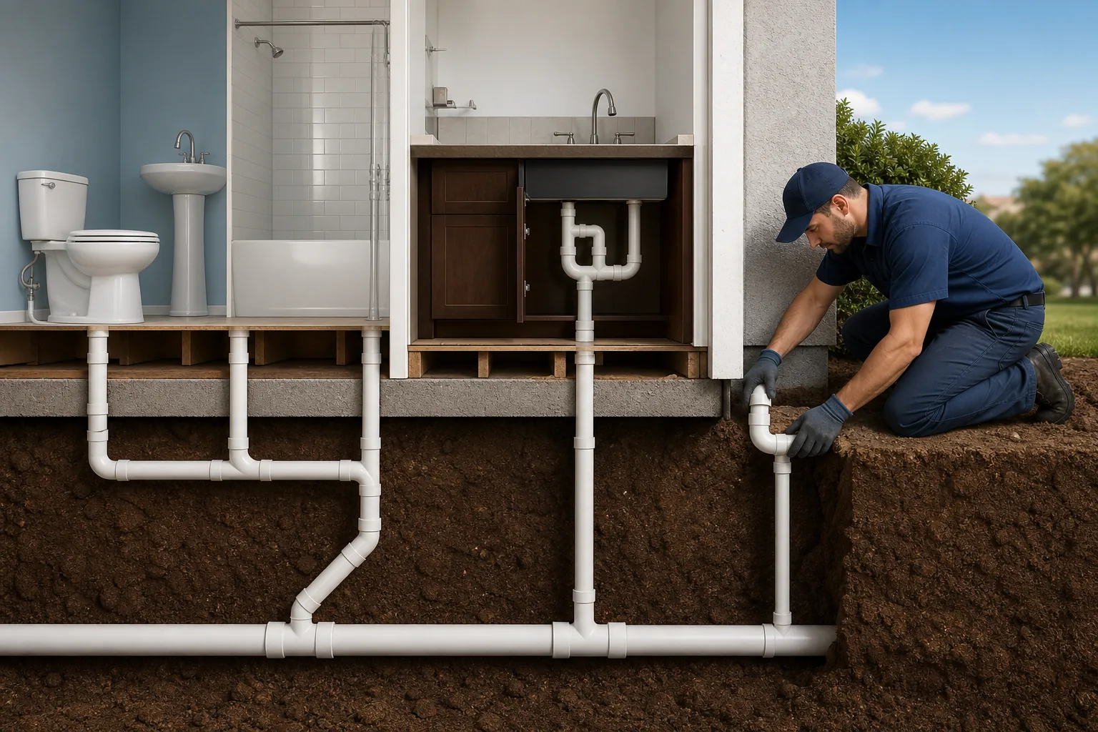 Illustration for PVC (Drain/Cold‑Water) Repiping