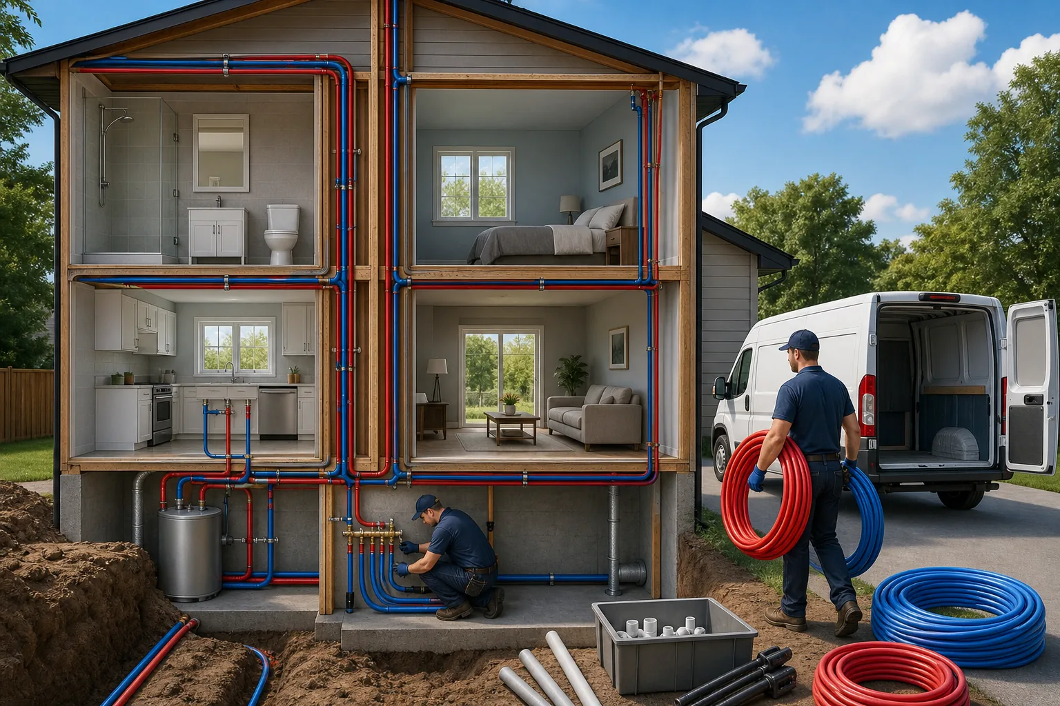 Illustration for Whole-House PEX Repiping Specialists