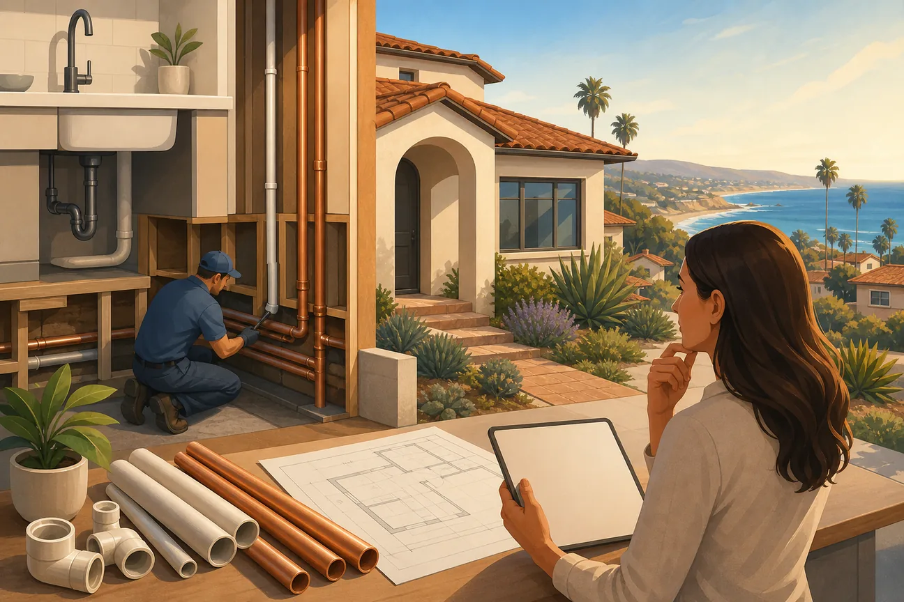 Editorial illustration for Best Repiping Cost Calculator for Orange County Homes