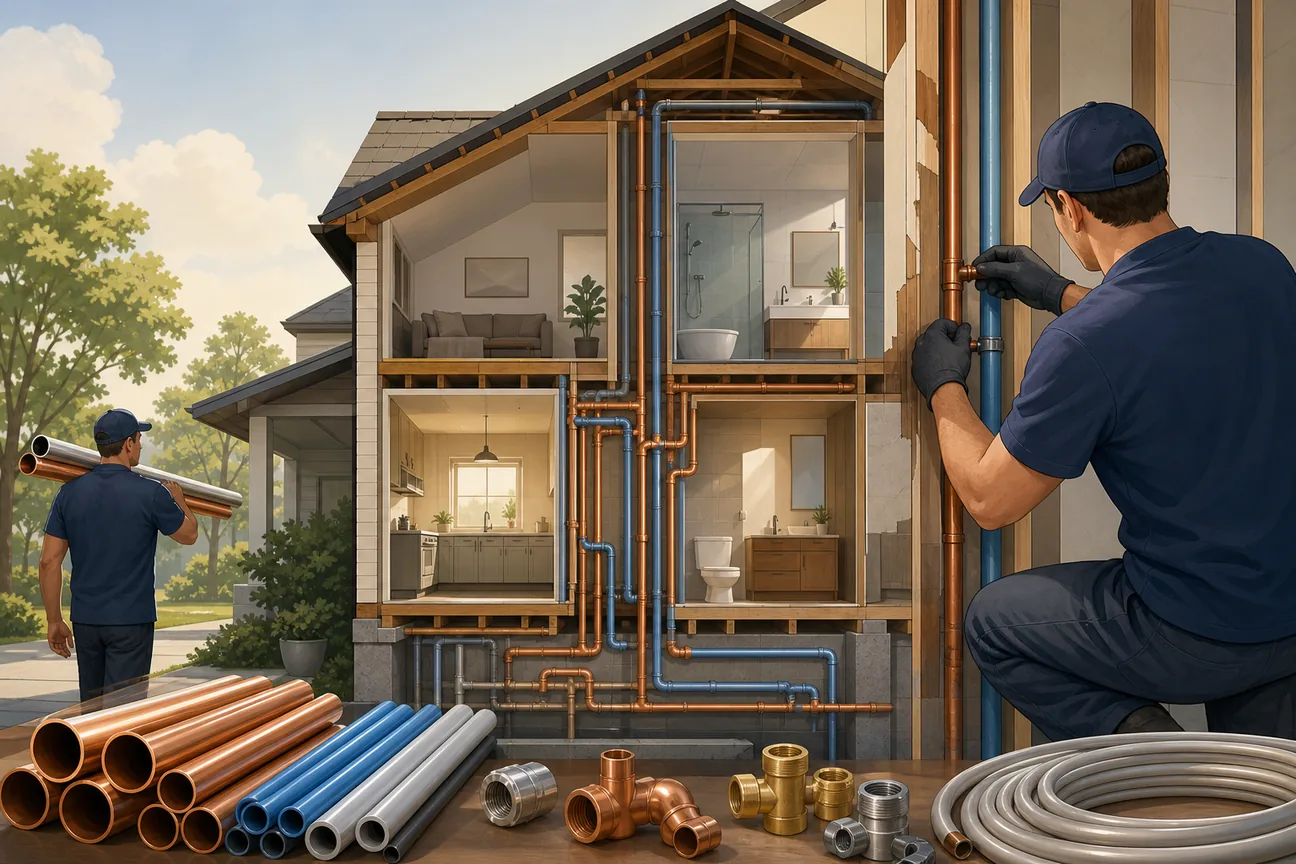 Editorial illustration for Best Repiping Cost Per Foot Options