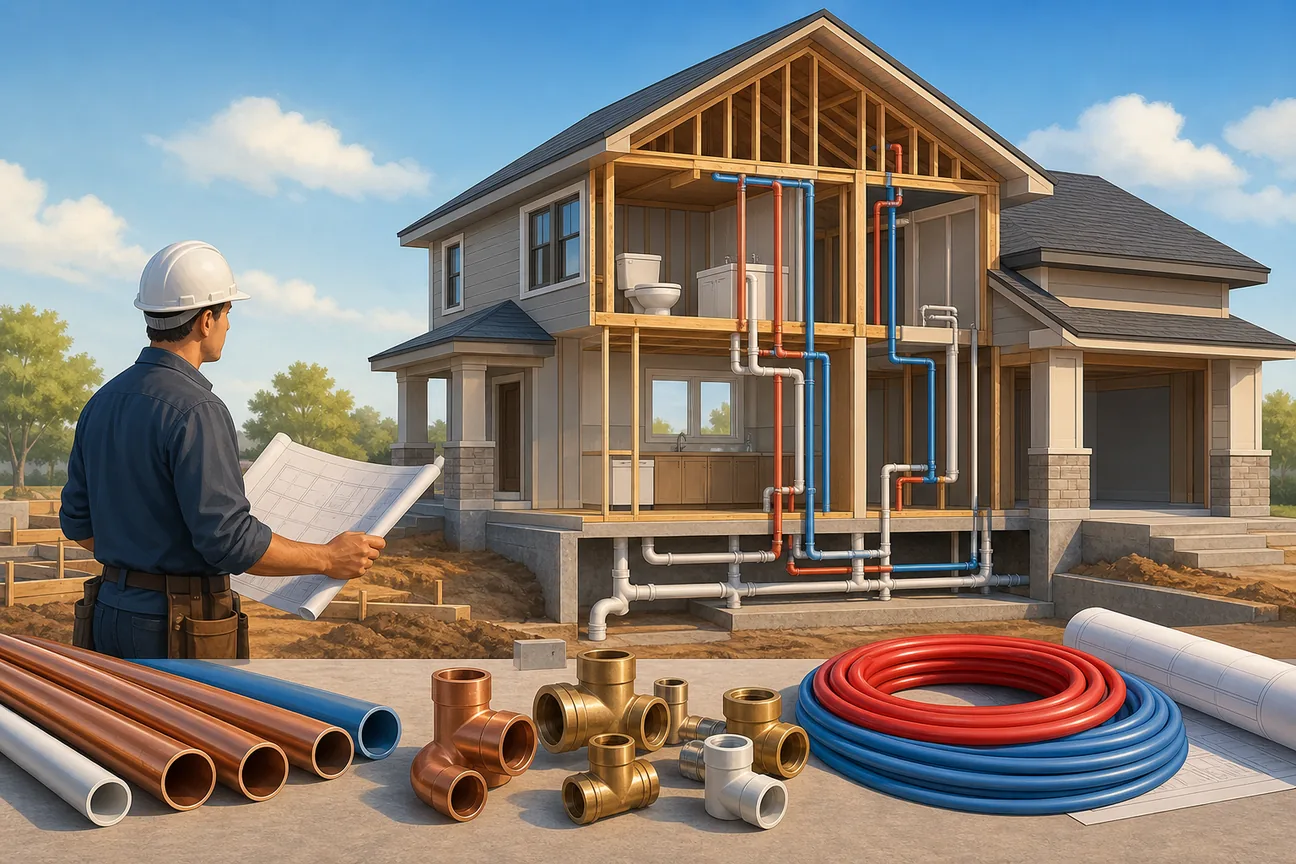 Editorial illustration for Best Choices for Repiping New Construction Homes