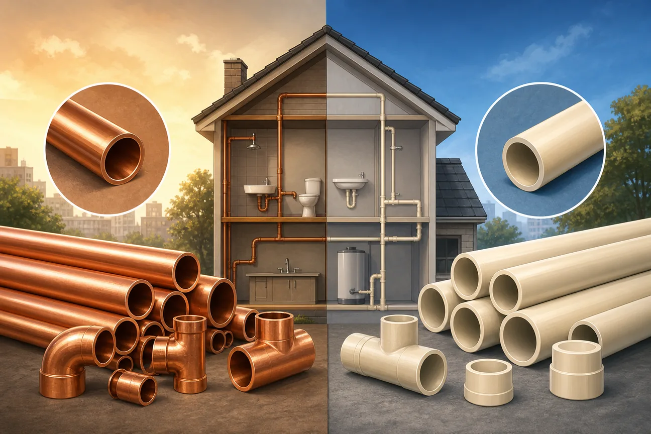Editorial illustration for Best Repiping Material Comparison: Copper vs CPVC