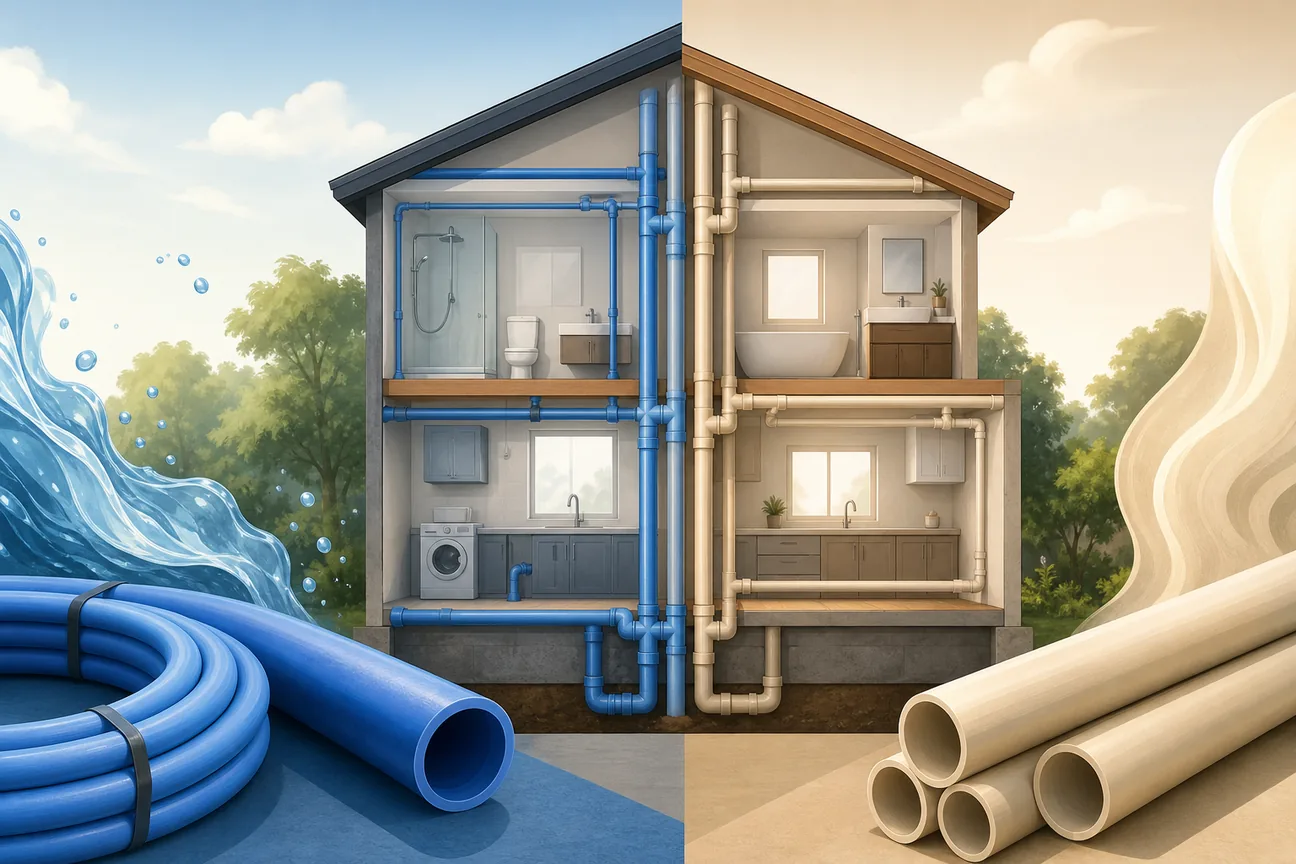 Editorial illustration for Best repiping material comparison PEX vs CPVC