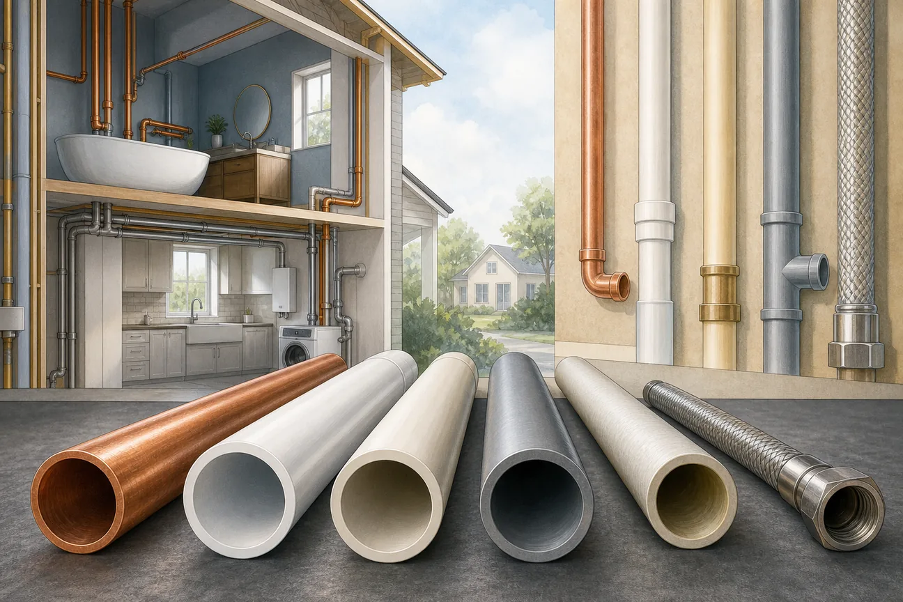 Editorial illustration for Top 6 Repiping Pipe Materials Compared