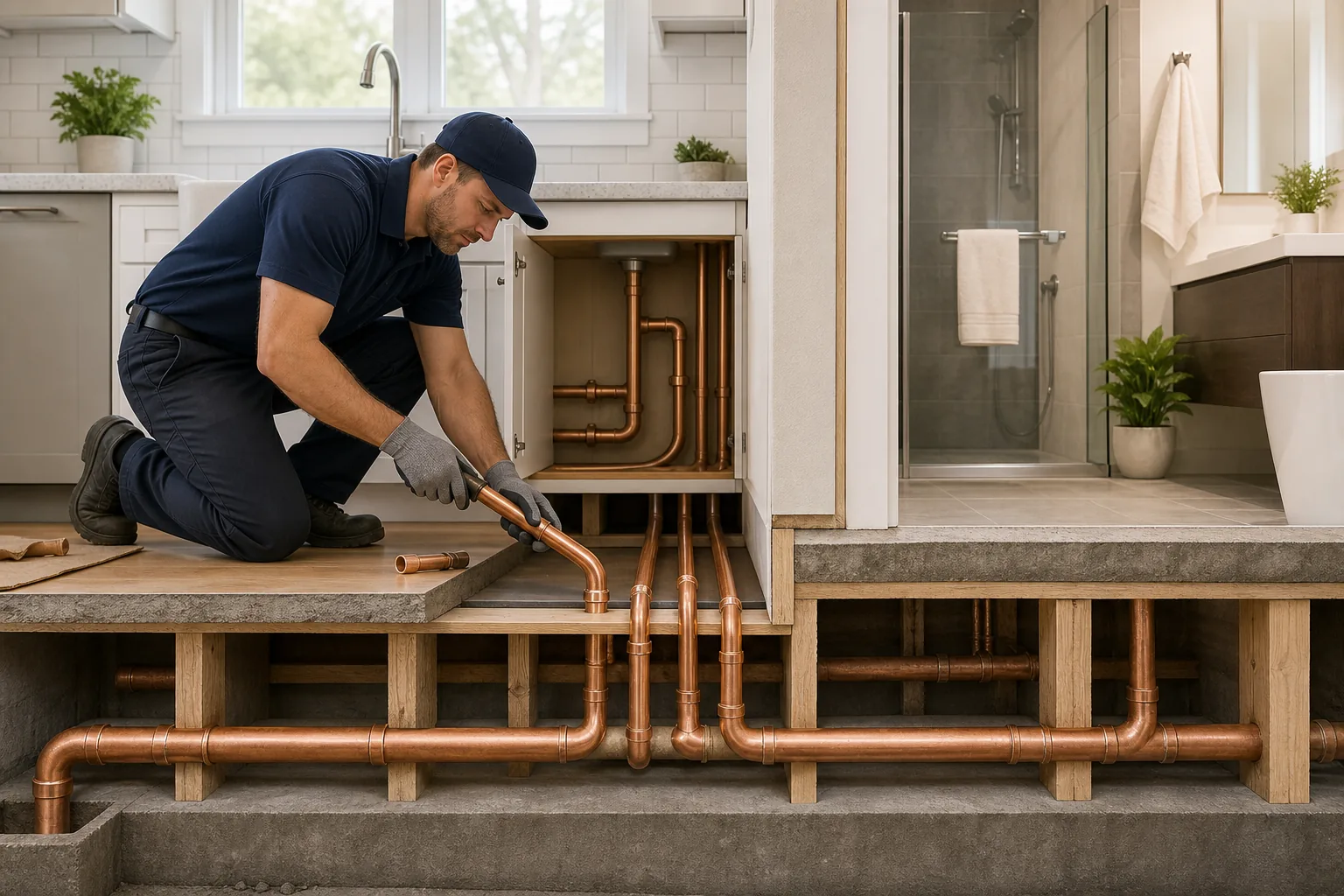Premium copper pipe installations: visual reference for 3. Premium copper pipe installations