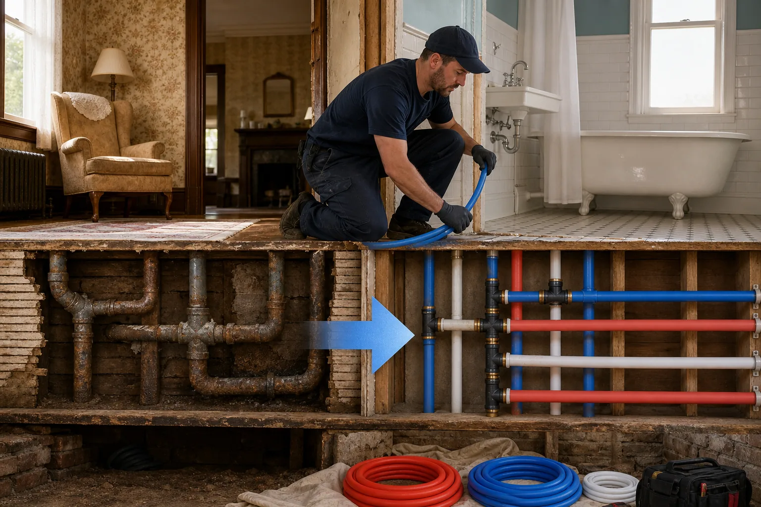 Fast PEX repiping for older homes: visual reference for 4. Fast PEX repiping for older homes