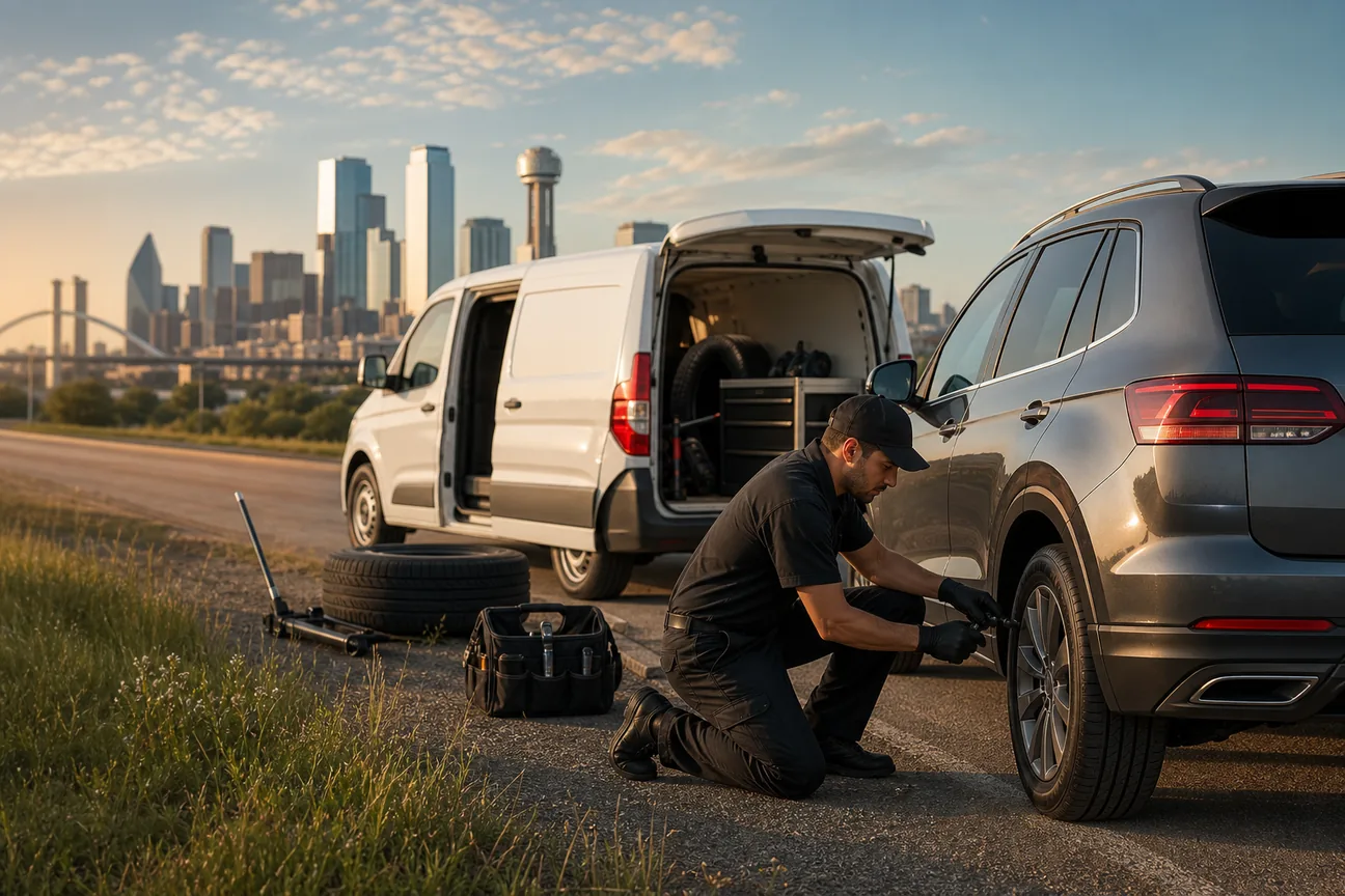 Editorial illustration for Best Road Service Tire Repair in Dallas-Fort Worth