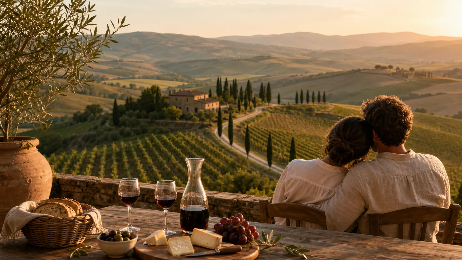 Tuscany Wine Country: visual reference for 4. Tuscany Wine Country, Val d'Orcia , Rolling Hills and Slow Living