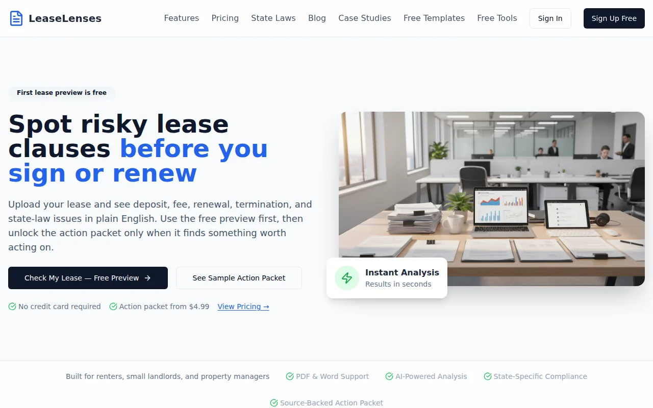 LeaseLens: visual reference for 3. LeaseLens — Helpful Clause and Fee Calculators