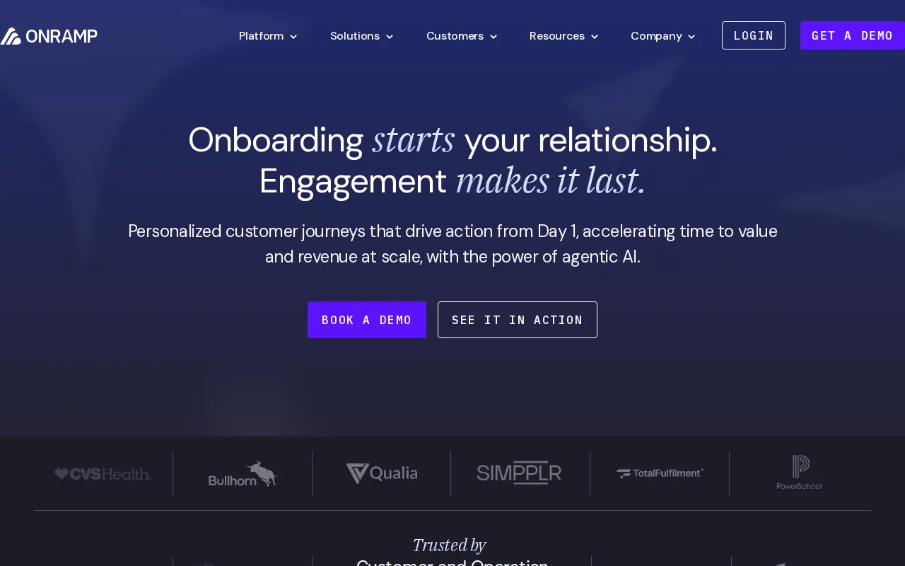 Screenshot of the OnRamp website