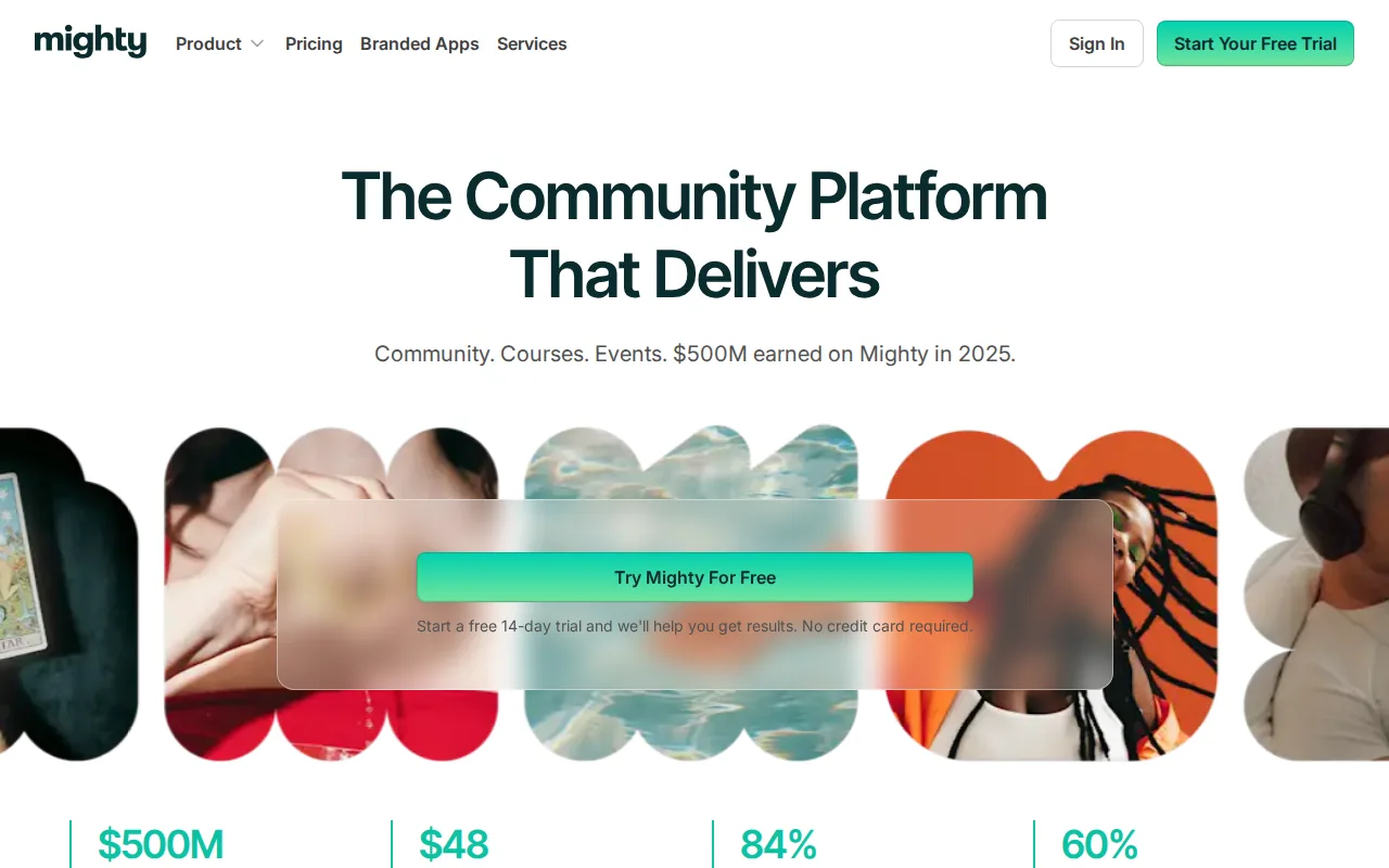 Mighty Networks: visual reference for 5. Mighty Networks — Best for Creator-Led SaaS Mastermind Member Networking