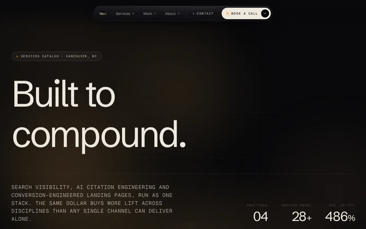 Screenshot of the The 66th website