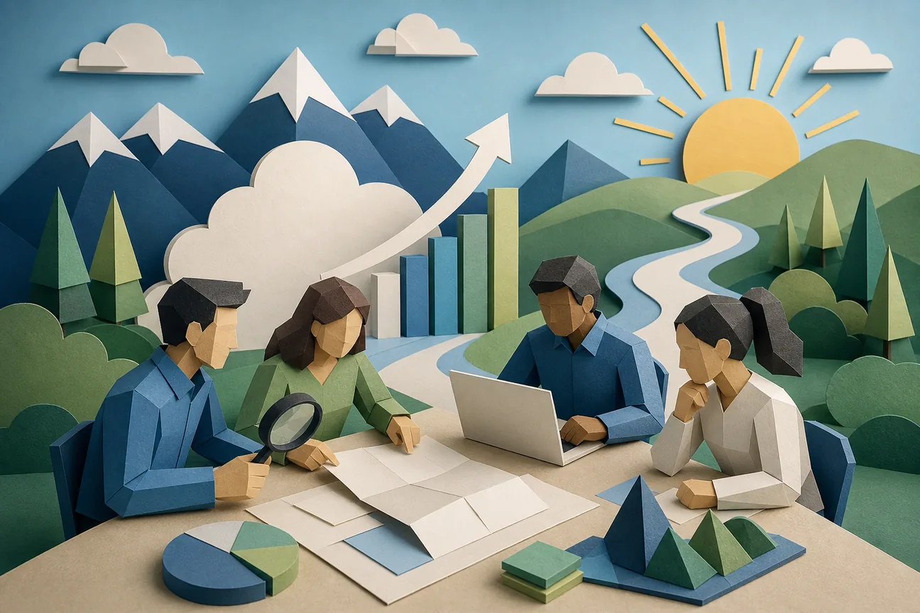 Papercraft illustration of Best SaaS SEO Consultant Options for SaaS Teams