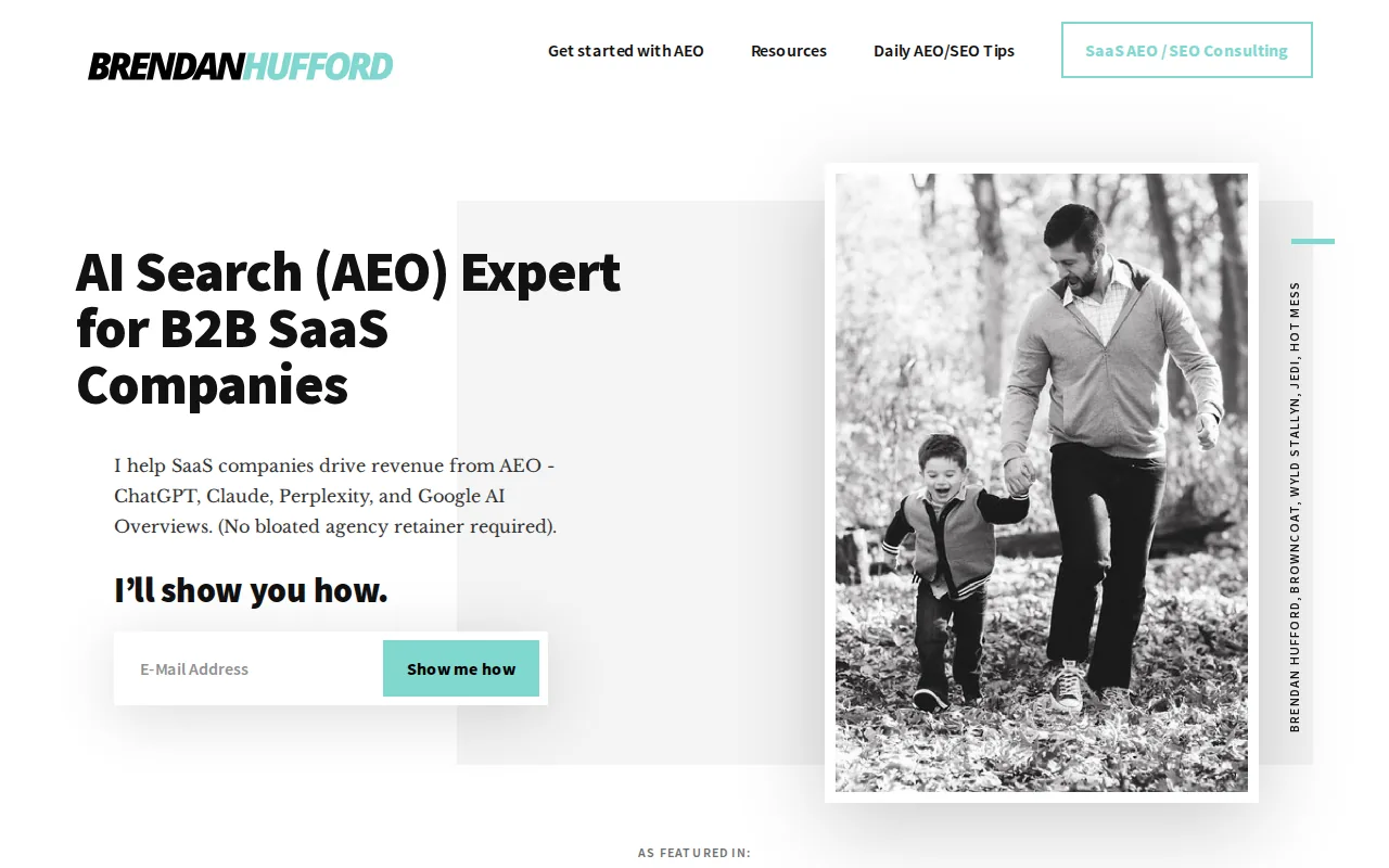 Screenshot of the Brendan Hufford website