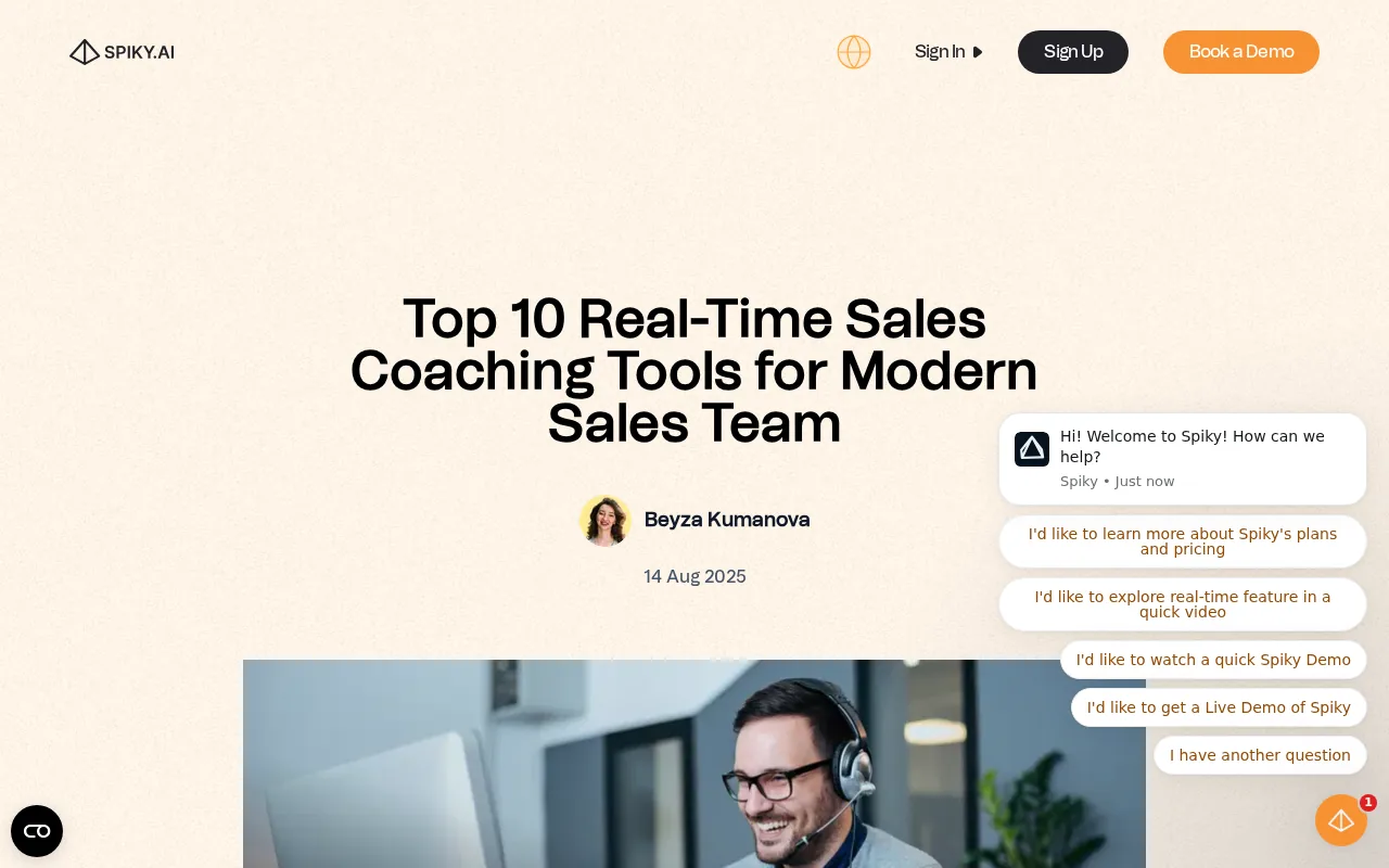 Screenshot of the Spiky: Real-time coaching for fast-moving teams website