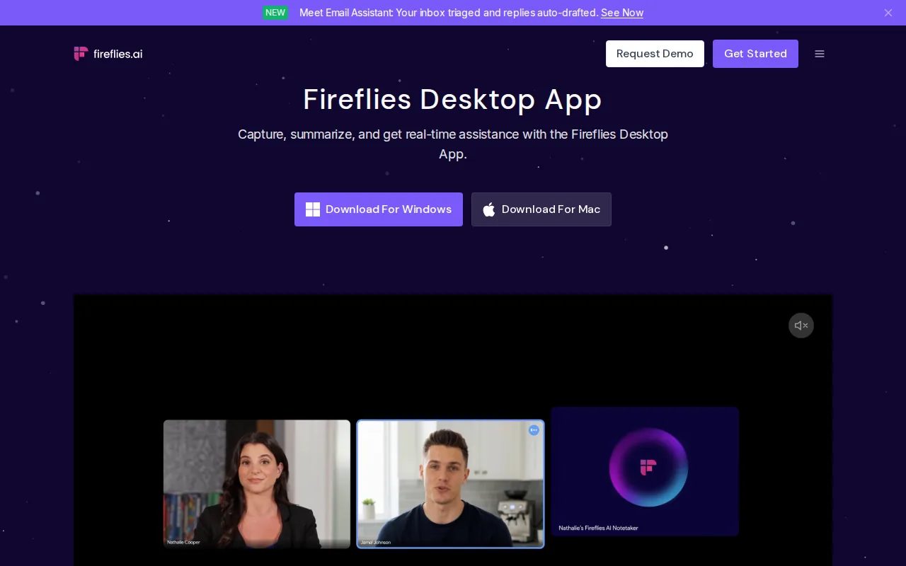 Screenshot of the Fireflies.ai: Broad meeting capture across sales and business teams website