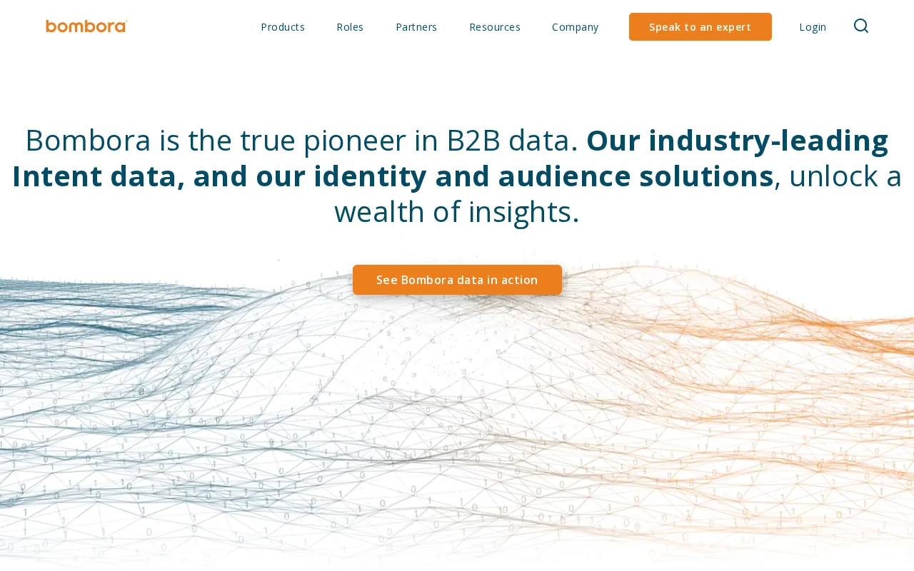 Screenshot of the Bombora website