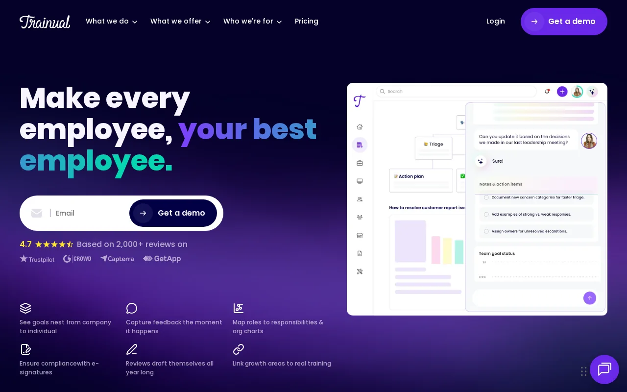 Screenshot of the Trainual website
