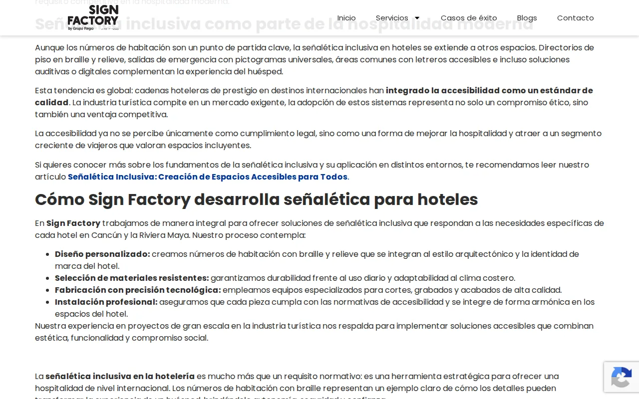 Sign Factory: visual reference for 3. Sign Factory — Soluciones inclusivas para la industria hotelera