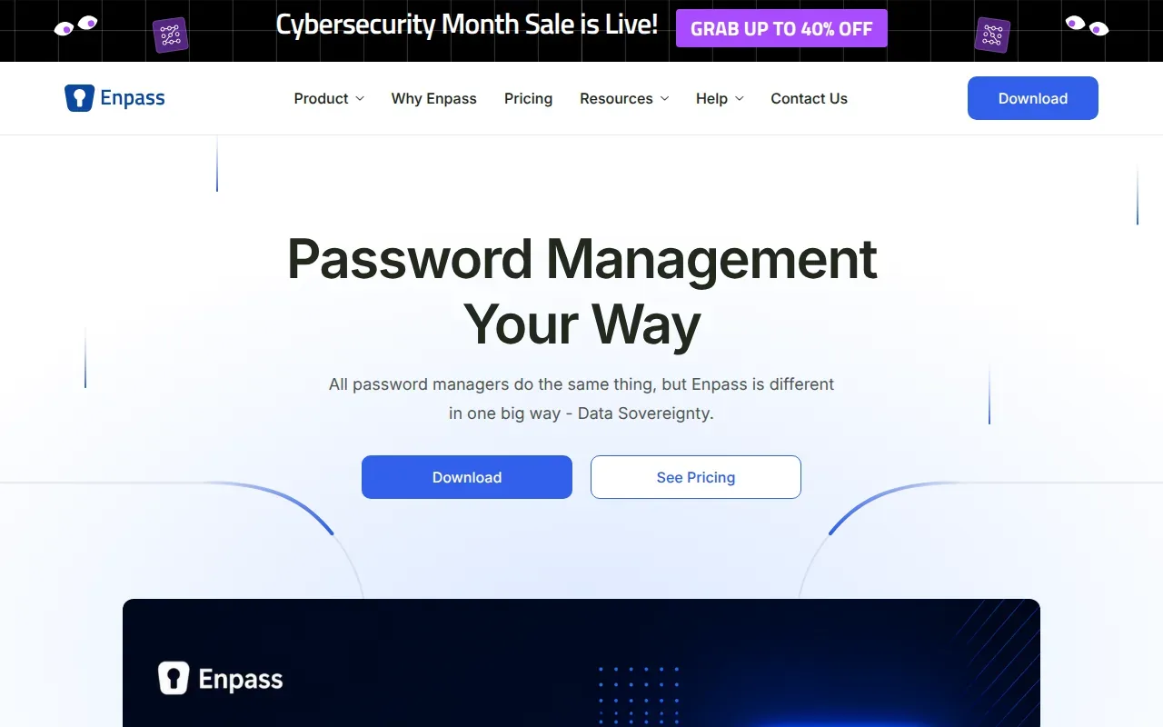 Screenshot of the Enpass website