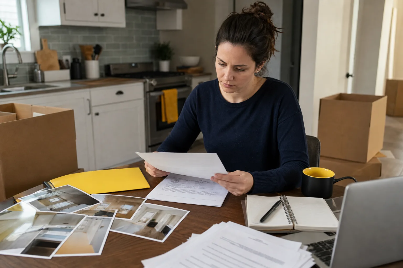 Tenant checking security deposit interest records and preparing a written request after moving out.