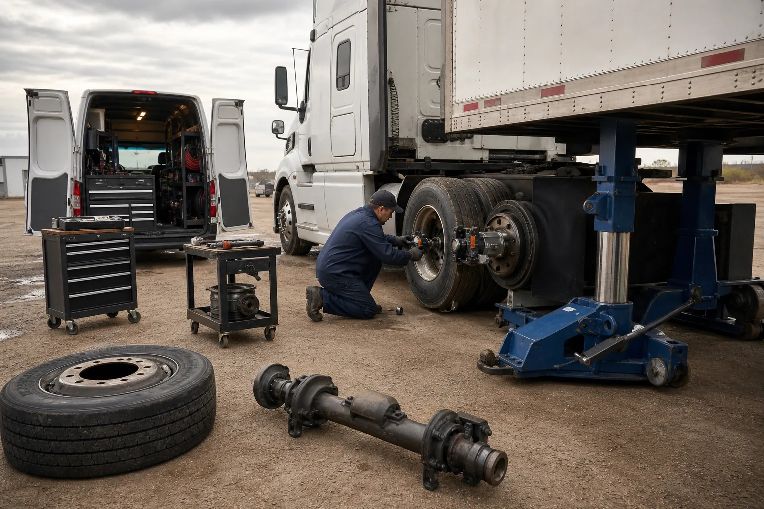 QuickTread Mobile Solutions: visual reference for 4. QuickTread Mobile Solutions , Heavy‑Duty Lifts and Axle Diagnostics On‑Site