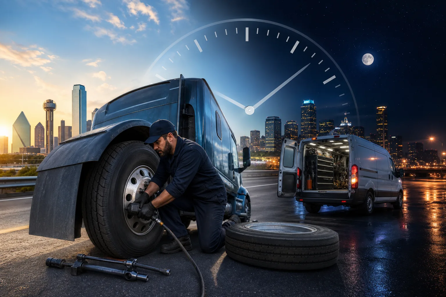 Escamilla 24HR Semi Road Service: visual reference for 6. Escamilla 24HR Semi Road Service , Full Dallas Coverage Around the Clock
