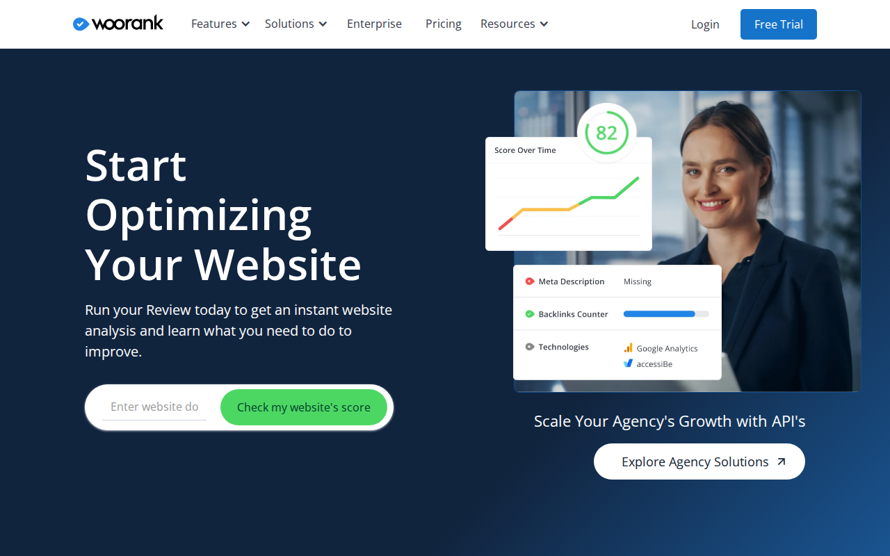 WooRank homepage screenshot