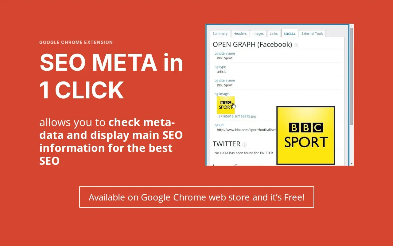 Screenshot of the SEO META in 1 CLICK by SEO Extension website