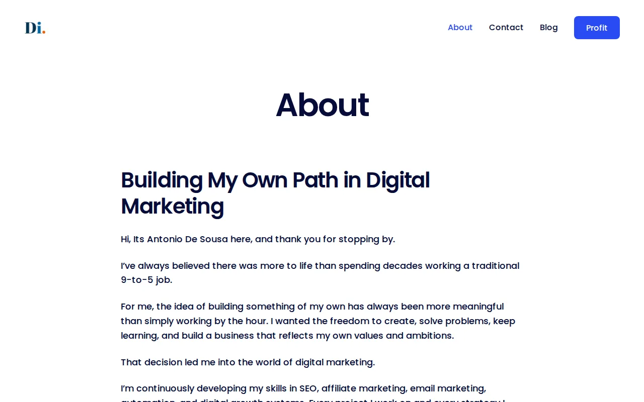 Screenshot of the DiSousa website