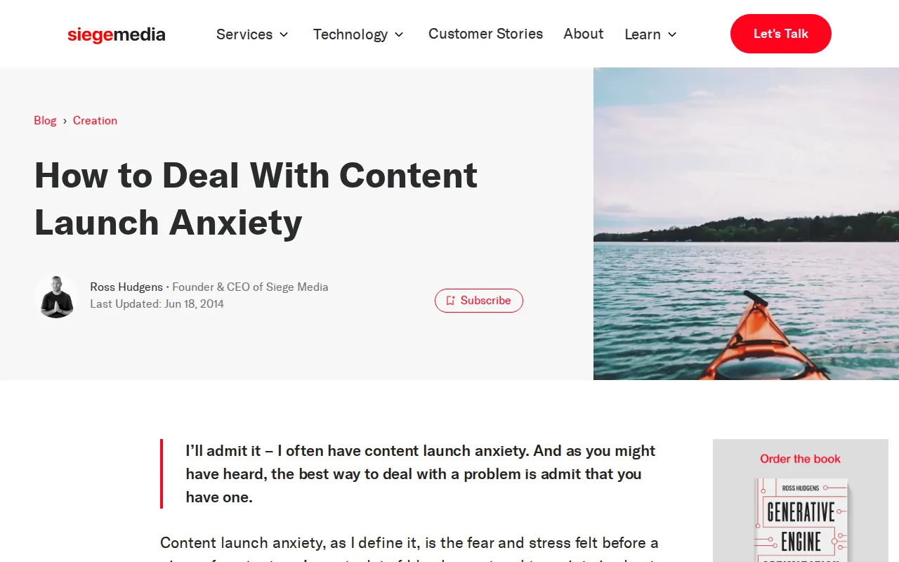 Best SEO Content Writing Services 2 Screenshot of the Siege Media website