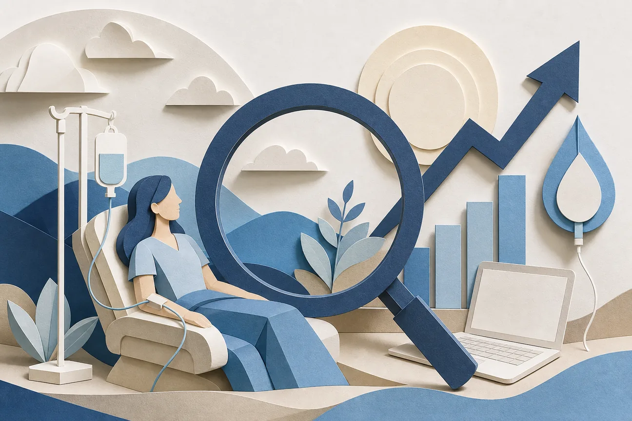 Papercraft illustration of Best SEO for IV Therapy: 5 Services