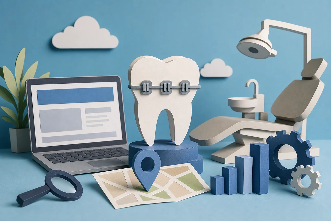 Papercraft illustration of Best SEO for Orthodontists: 5 Services