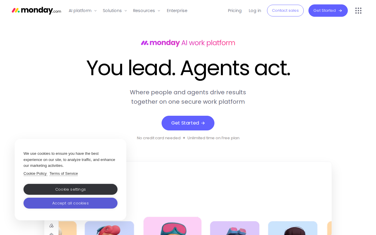 Monday.com homepage screenshot