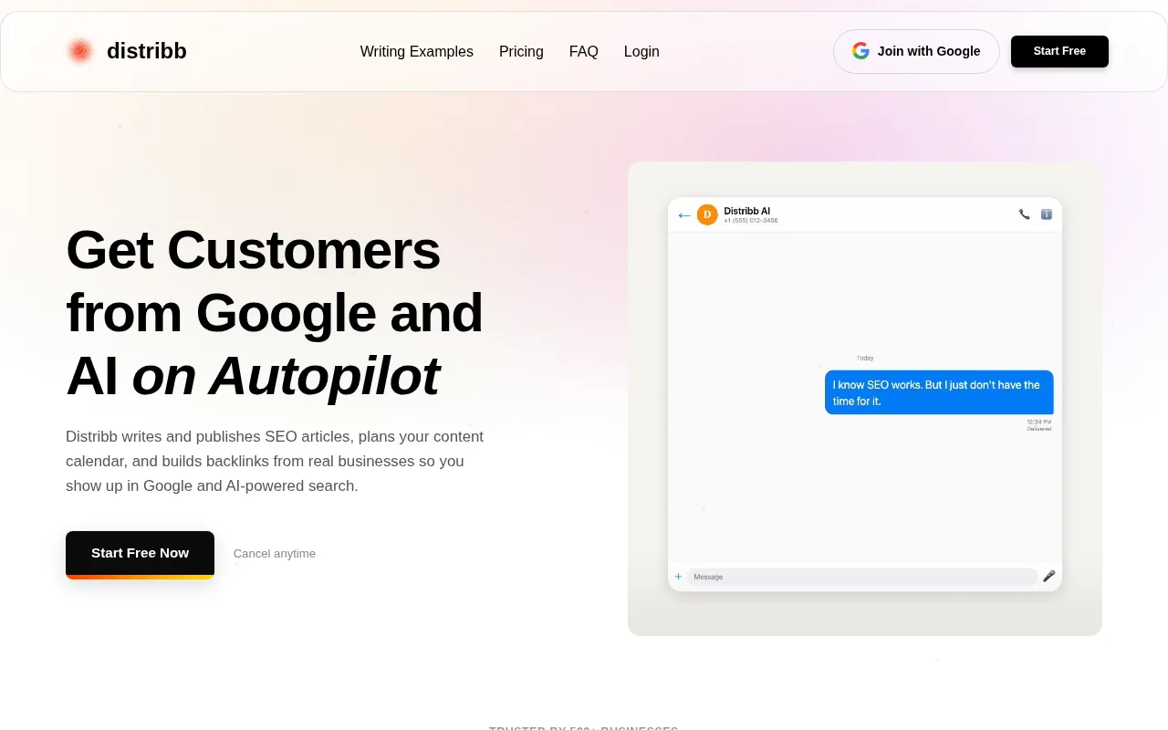 Distribb: visual reference for 1. Distribb , AI-Powered SEO That Runs on Autopilot for Accounting Firms