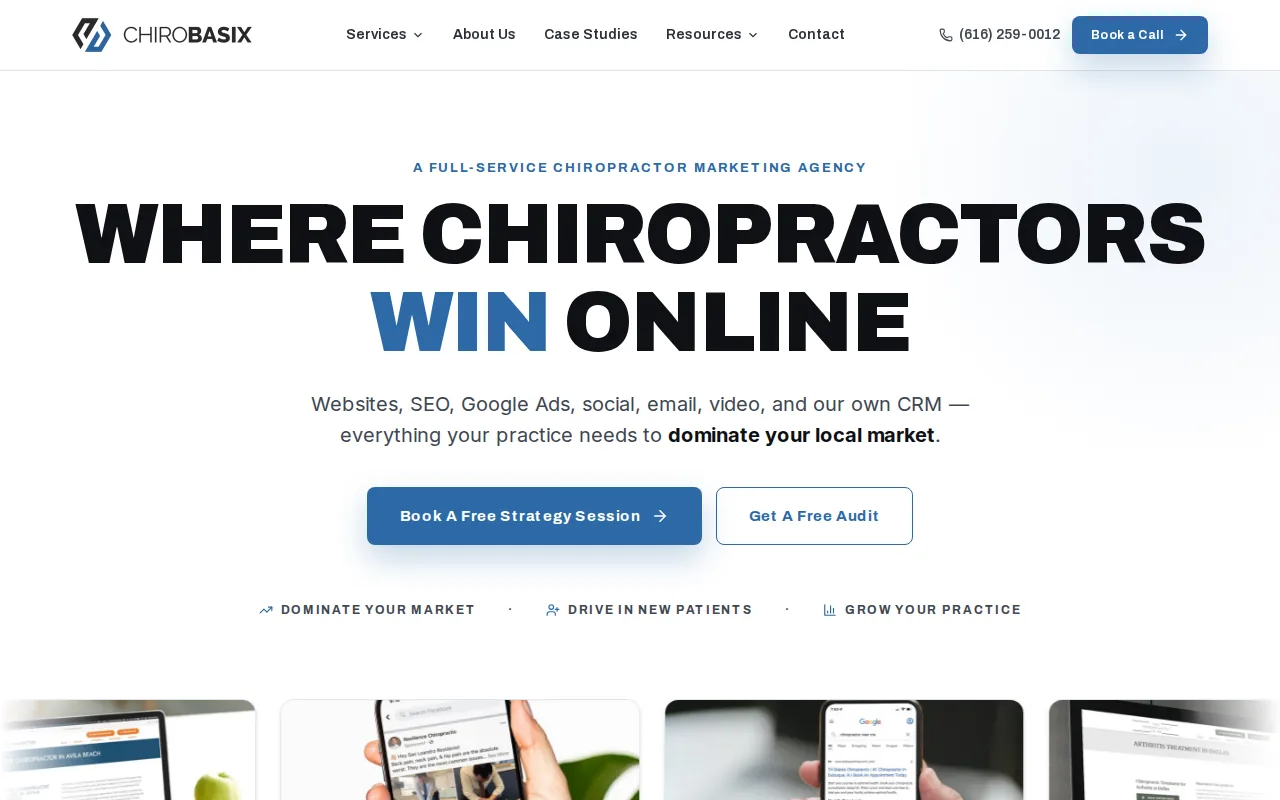ChiroBasix: visual reference for 5. ChiroBasix , Chiropractic-Specific Marketing with Automation Built In