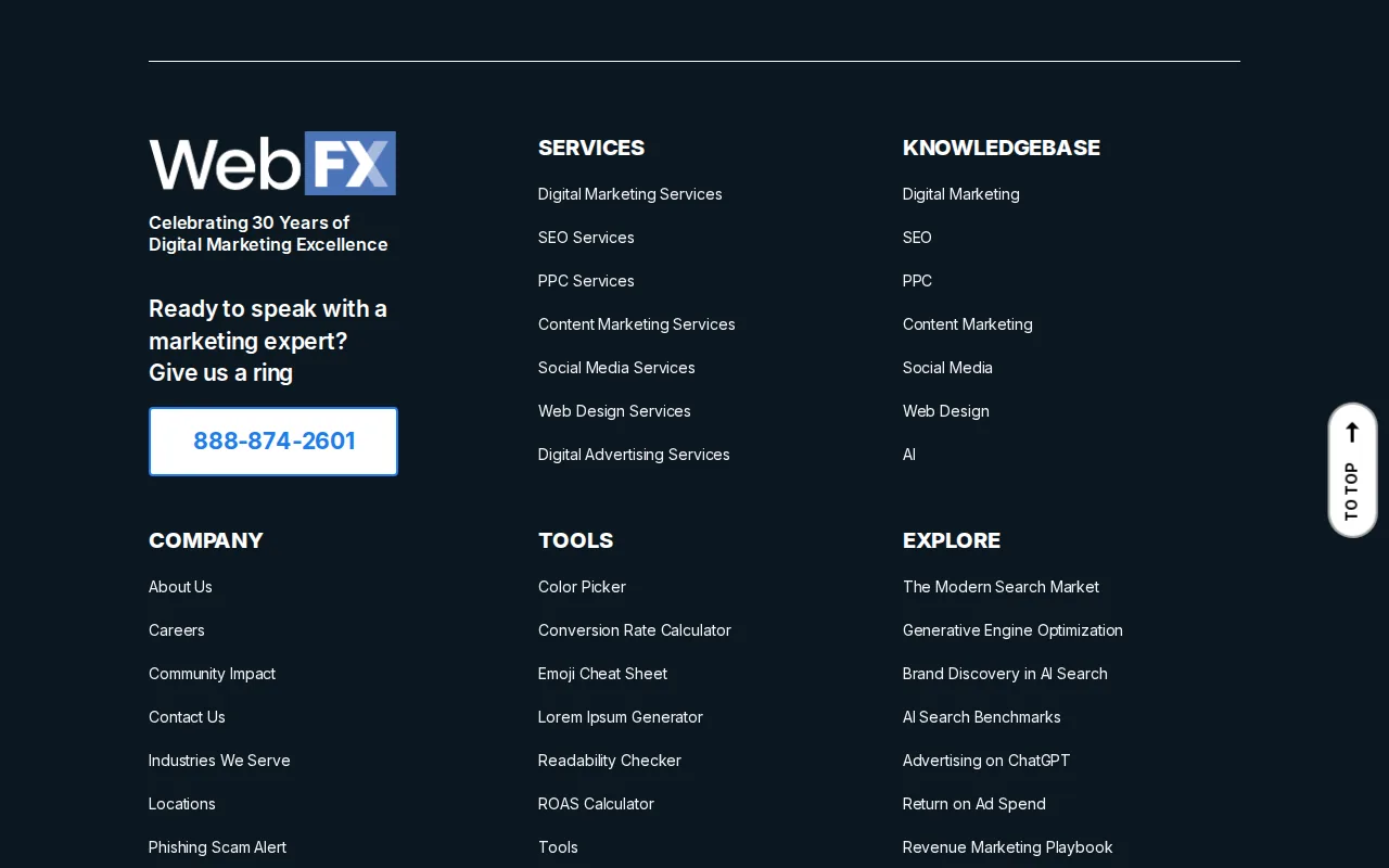 WebFX: visual reference for 6. WebFX , Revenue Attribution SEO with RevenueCloudFX