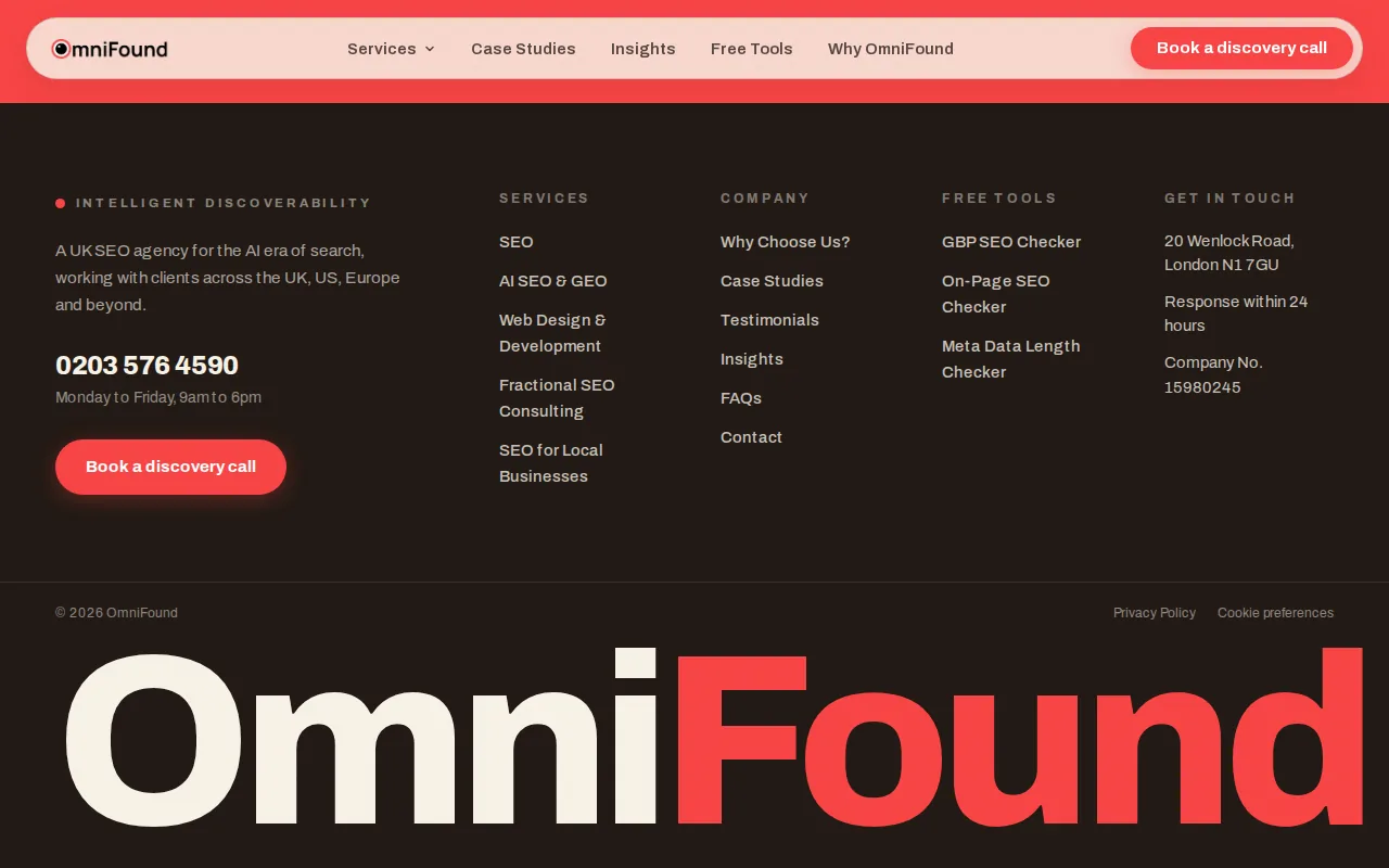 OmniFound: visual reference for 5. OmniFound , Best for Practices That Want SEO-Only Focus