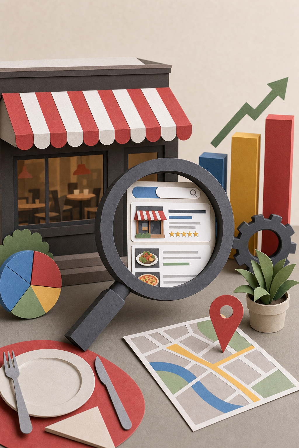 A photorealistic image related to seo-services-for-restaurants. Alt: seo-services-for-restaurants
