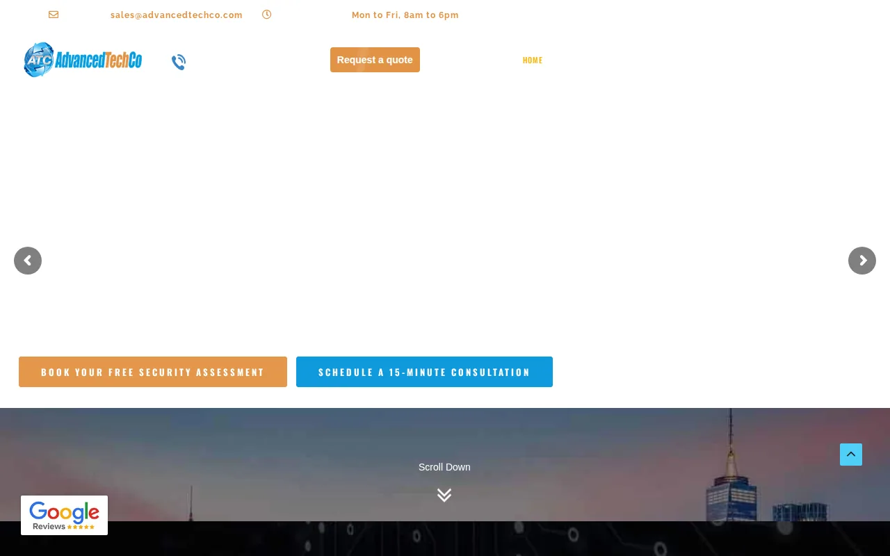 Screenshot of the AdvancedTechCo website
