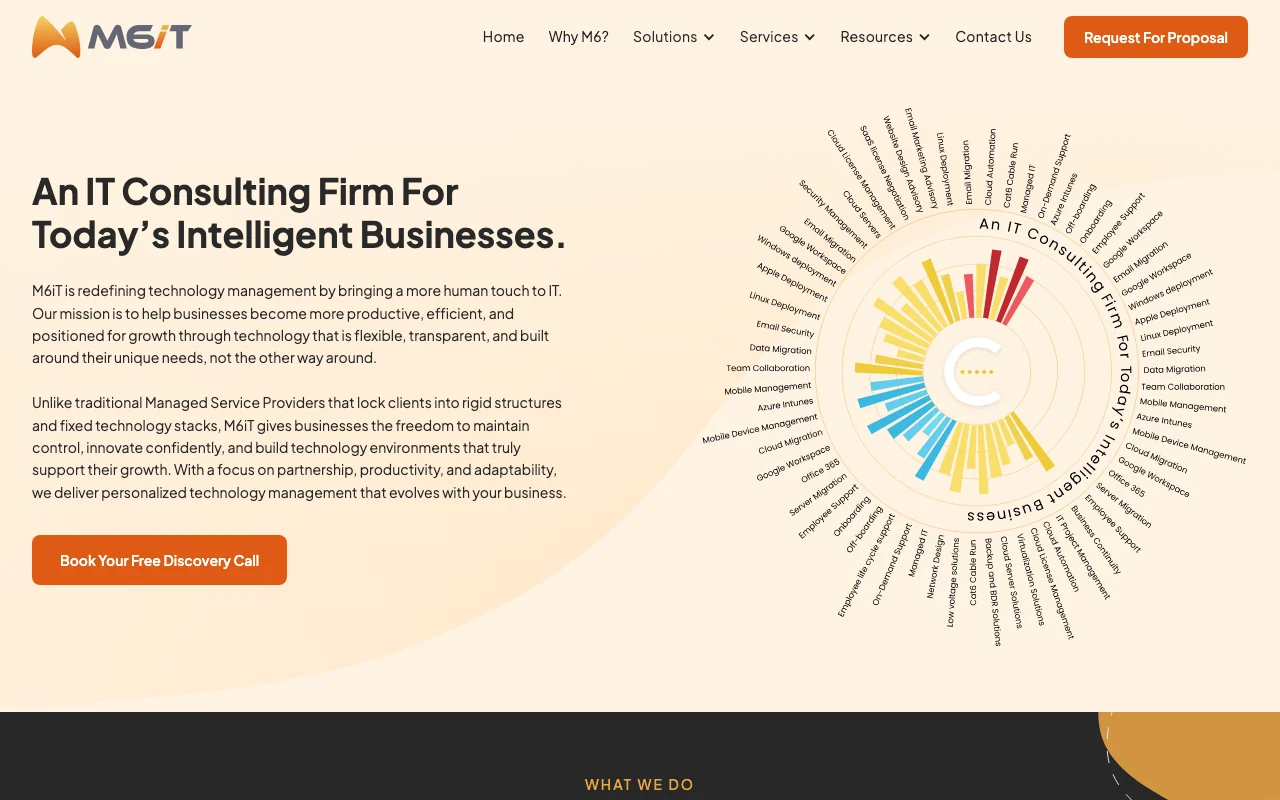Screenshot of the M6iT website