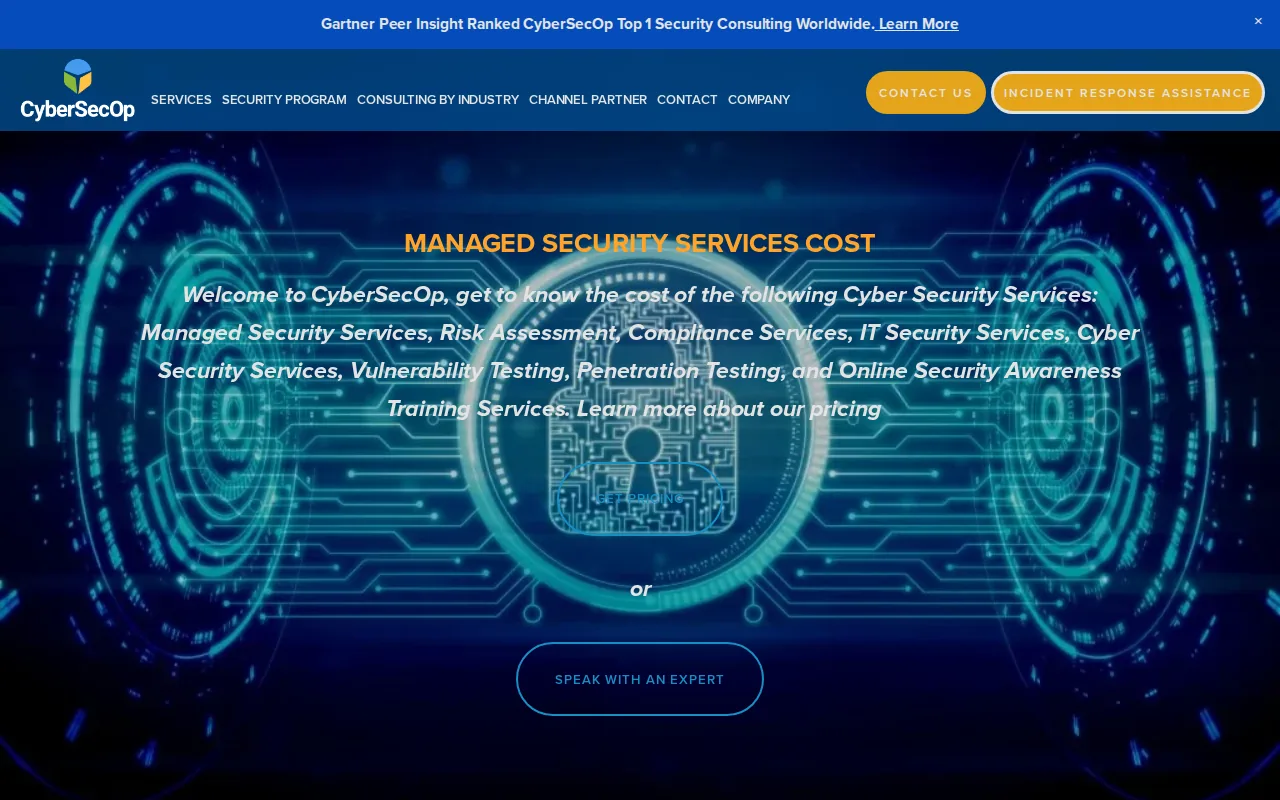 Screenshot of the CyberSecOp: Compliance website