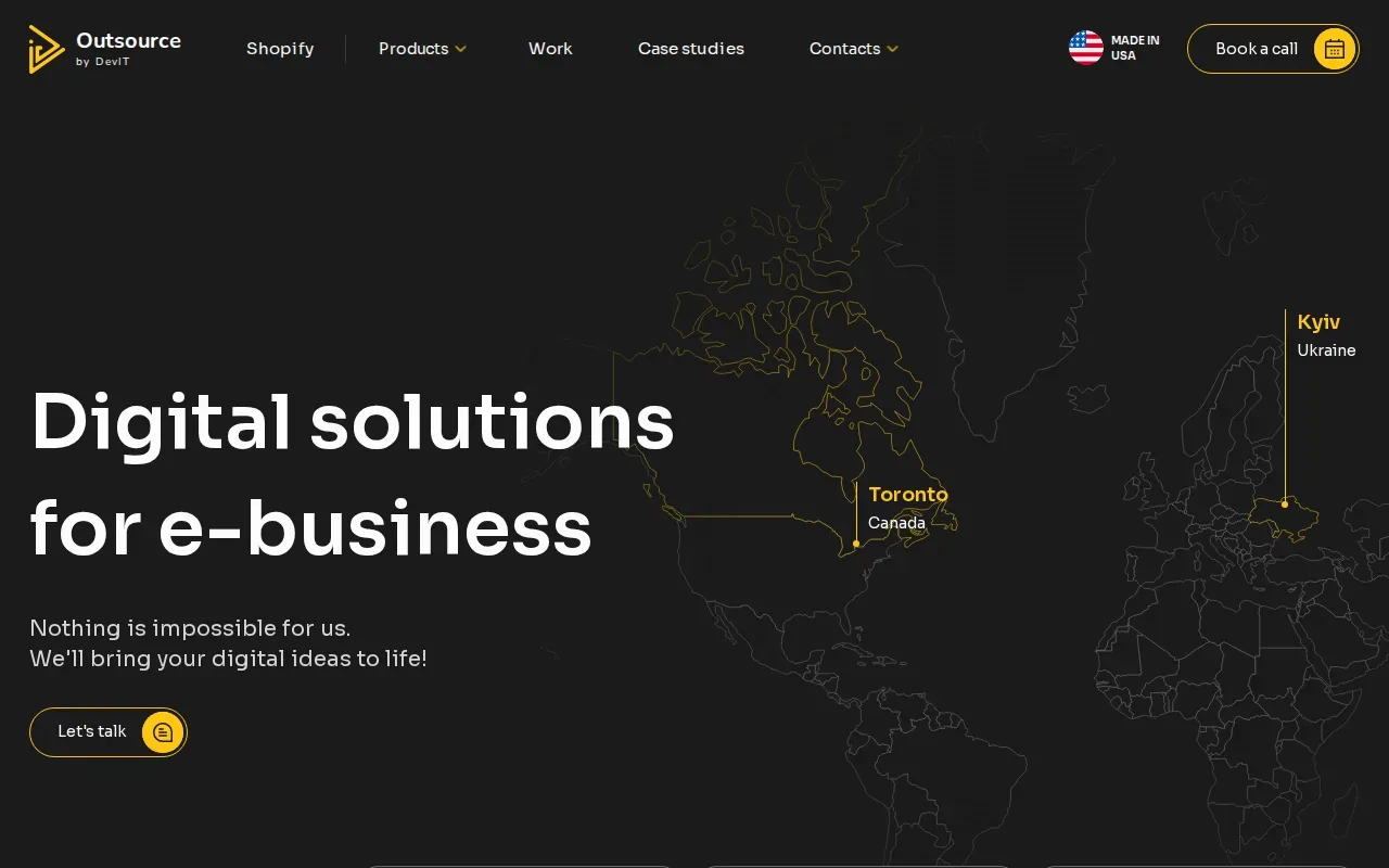 Screenshot of the DevIT website